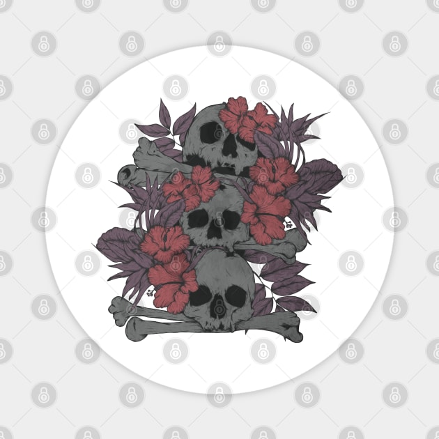 Skulls and crossbones Magnet by Jess Adams